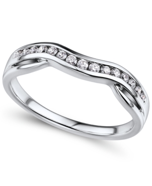 image of Diamond (1/5 ct. t.w.) Contour Band in 14K White Gold