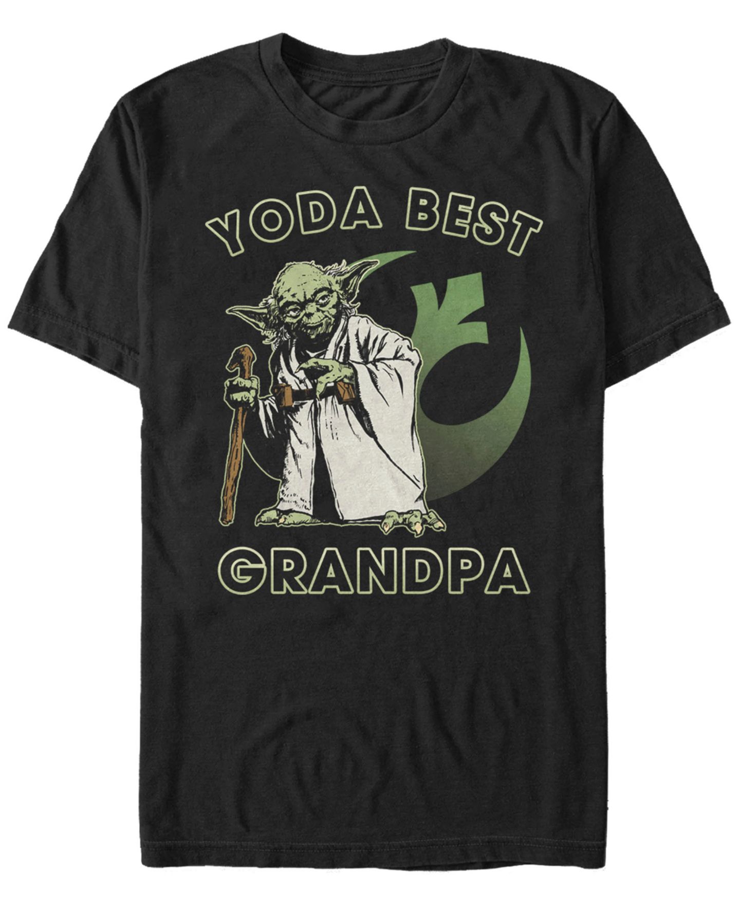 Мужская футболка Fifth Sun Star Wars Yoda Best Grandpa Rebel Logo Short Sleeve, цвет: Чёрный — фото 1