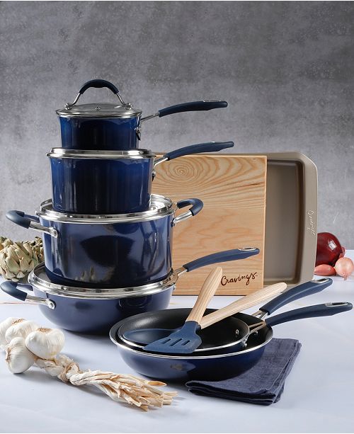 Cravings By Chrissy Teigen 14 Pc Nonstick Aluminum Cookware Set Reviews Cookware Sets Macy S