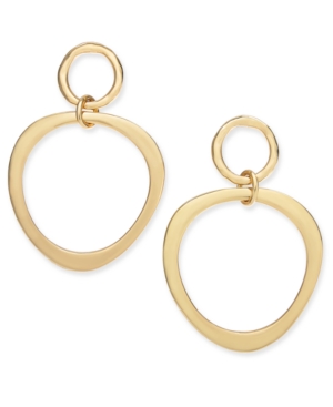 image of Alfani Gold-Tone Polished Double Circle Drop Earrings, Created for Macy-s
