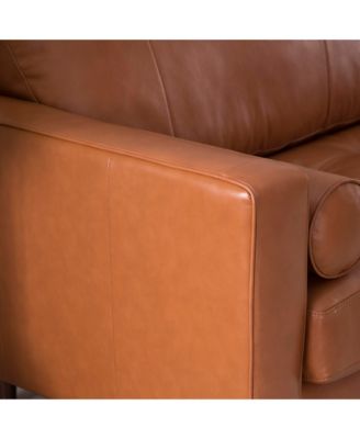 Maebelle Leather Sofa with Tufted Seat And Back