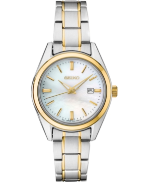 image of Seiko Women-s Essentials Two-Tone Stainless Steel Bracelet Watch 29.8mm
