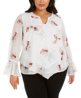 macy's alfani plus size tops