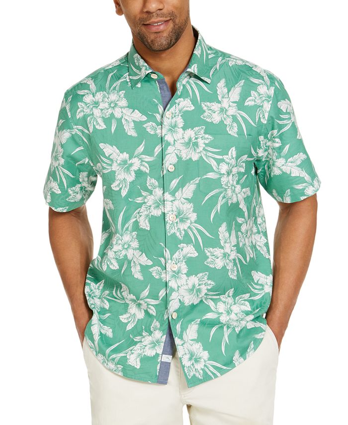 Tommy Bahama Men's Vintage Hibiscus Classic-Fit Tropical Print Silk ...