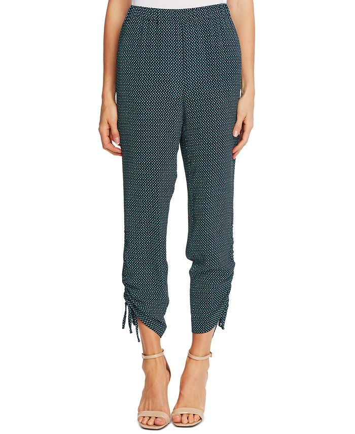 CeCe Ruched Printed Pants - Macy's