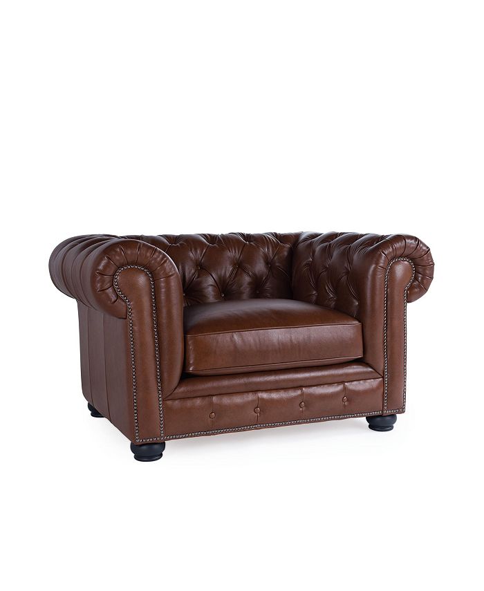 Alexandon Leather Chesterfield Chair, Chesterfield Leather Armchair