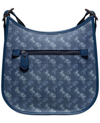 Coach Horse Carriage Emery 89140 Women's Leather,Coated Canvas Shoulder Bag  Navy