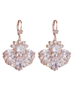 image of Nina Cubic Zirconia Fan Pattern Lever-Back Earrings