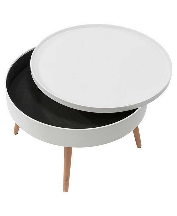 The Simple Project Zoe Mid-Century Round Coffee Table with Storage