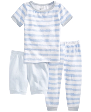 Max & Olivia Baby Boys 3-Pc Printed Top Shorts & Pants Pajama Set