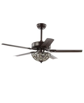Ali 48" 3-Light Wrought Iron Led Ceiling Fan with Remote