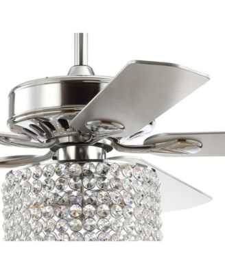 Brandy 52" 3-Light Crystal Prism Drum Led Ceiling Fan with Remote