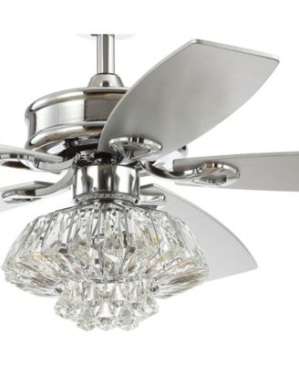 Kate 48" 3-Light Glam Crystal Drum Led Ceiling Fan with Remote