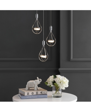 Jonathan Y Orion 11.5" Adjustable Modern Integrated 3-light Cluster Led Pendant In Chrome