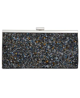 macy's silver clutch purse