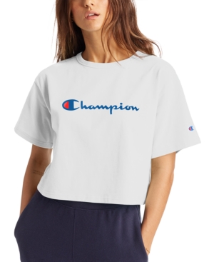image of Champion Women-s Logo Cropped T-Shirt