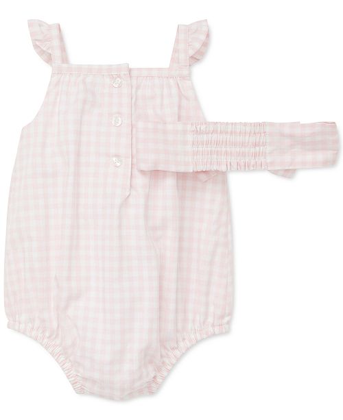 Little Me Baby Girls 2 Pc Cotton Gingham Print Headband Bubble Romper Reviews Kids Macy S
