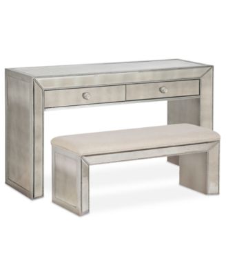 Furniture - Mirrored Collection, 2 Piece Set (TV Stand & Bench)