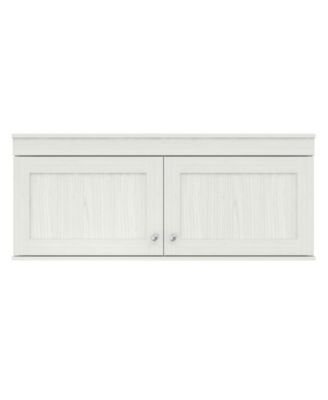 2 Doors Wall Mounted Buffet Cabinet White - Inval: Transitional Style, Adjustable Shelves, Melamine Finish