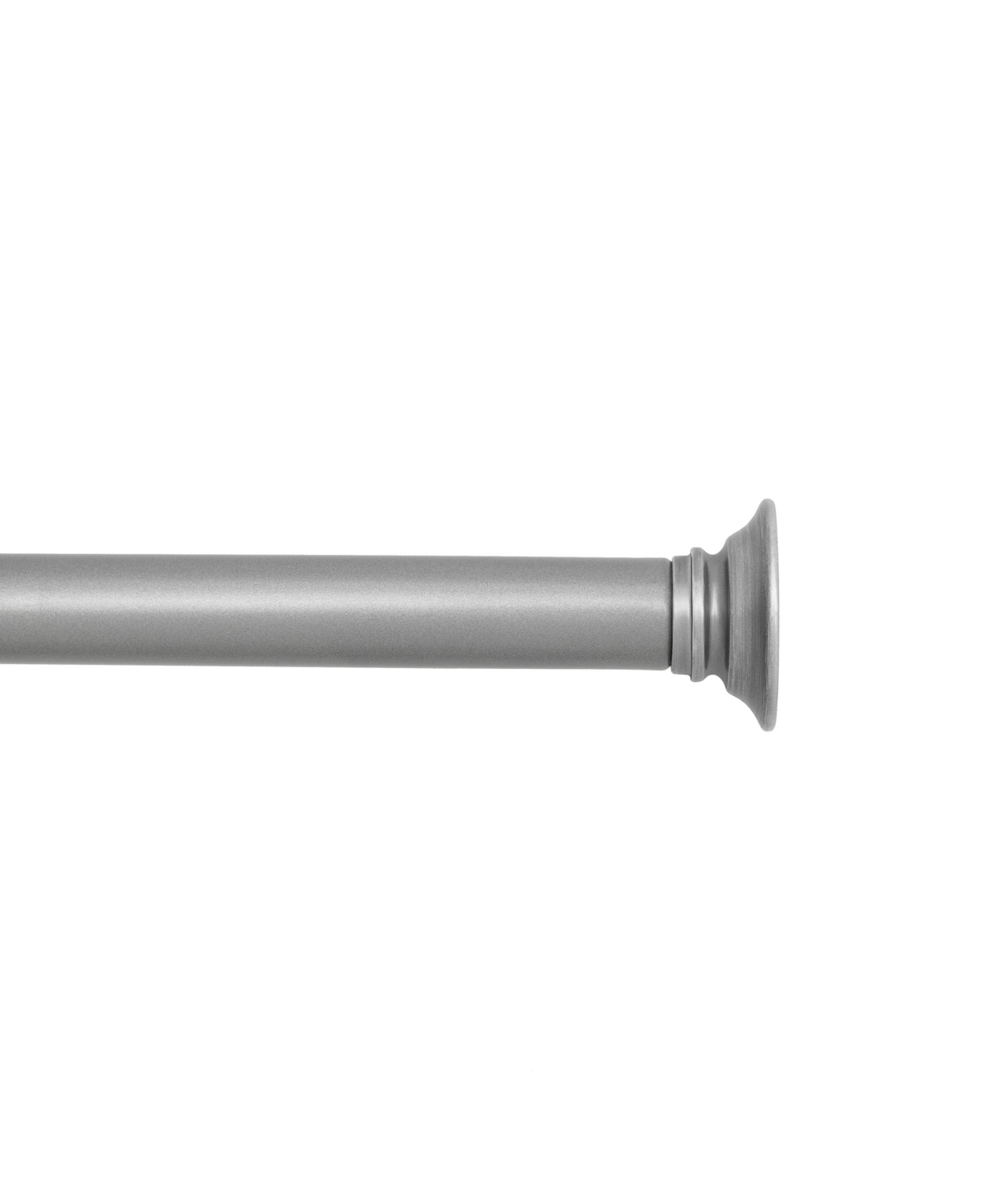 Elrene Home Fashions Shaker 0.75" Diameter Adjustable Curtain Rod Set with Minamilist Cap Finials