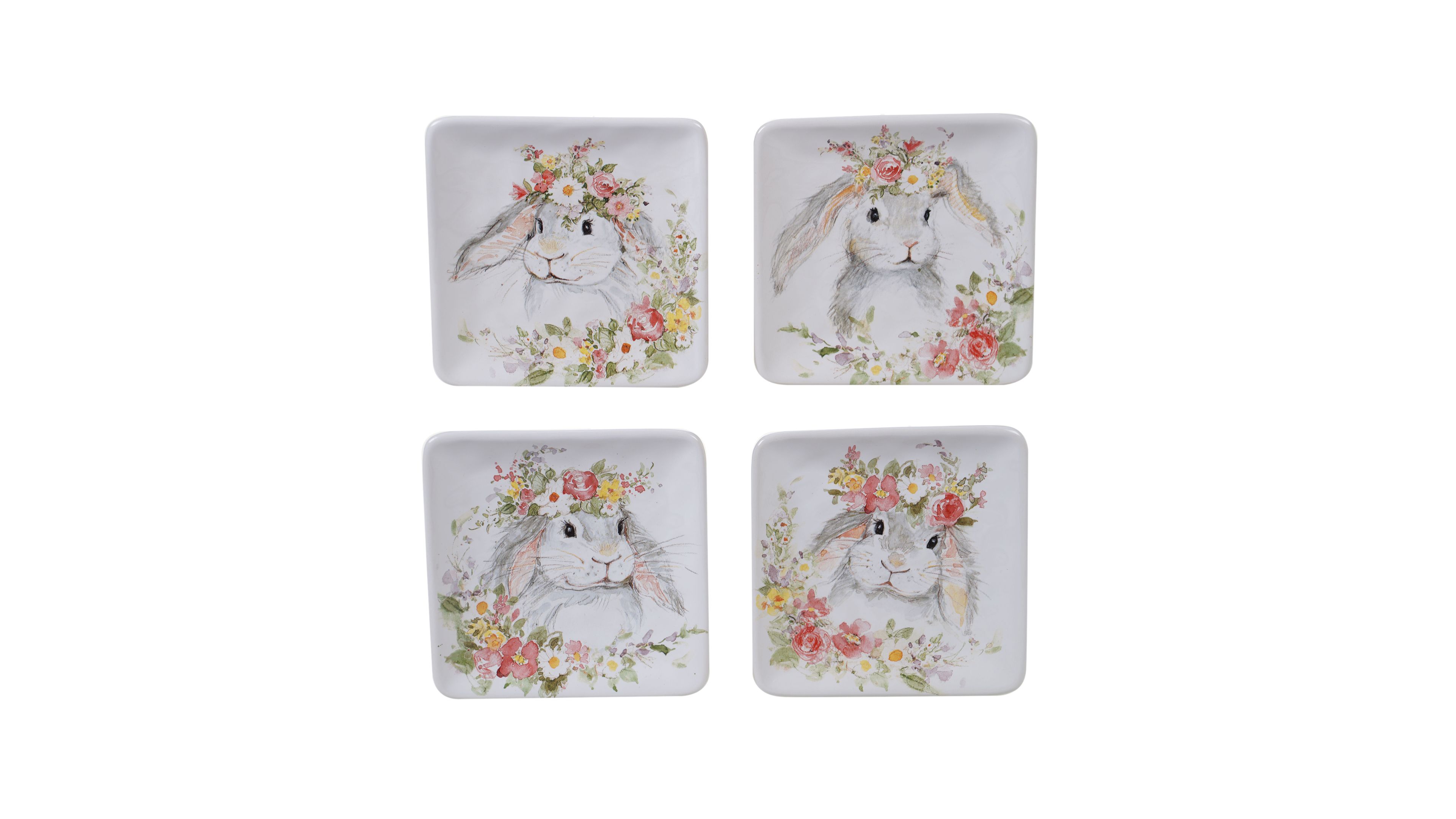 Certified International Sweet Bunny 4-Pc. Canape Plate asst.
