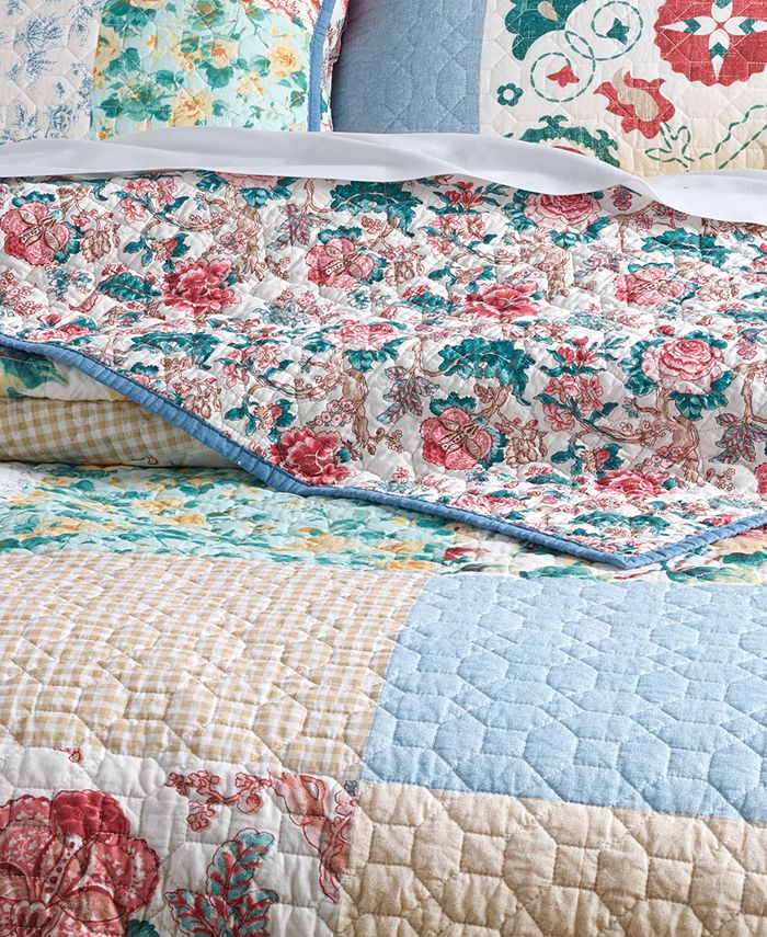 martha-stewart-collection-last-act-country-flora-patchwork-reversible-twin-twin-xl-quilt