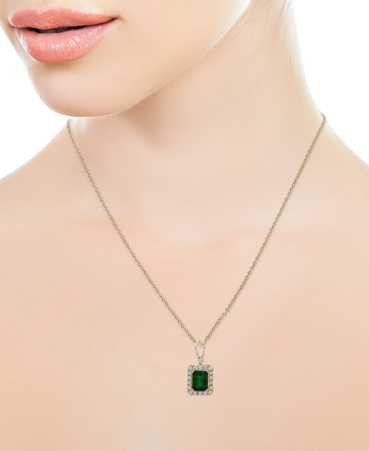 Effy(2-1/5 ct. t.w.) & Diamond (1/4 ct. t.w.) Emerald-Cut Square Halo 18