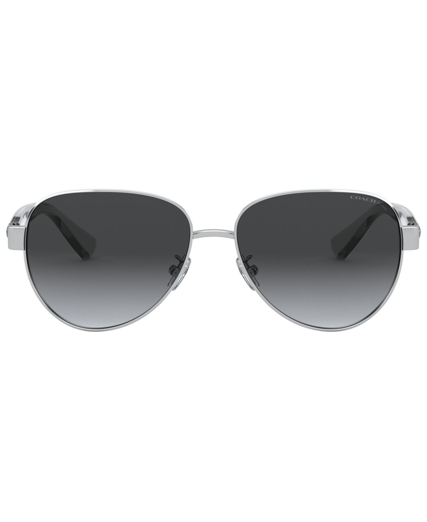 Женские солнцезащитные очки COACH Polarized Sunglasses, HC7111, цвет: Блестящий серебряный / Серый градиентный — фото 2