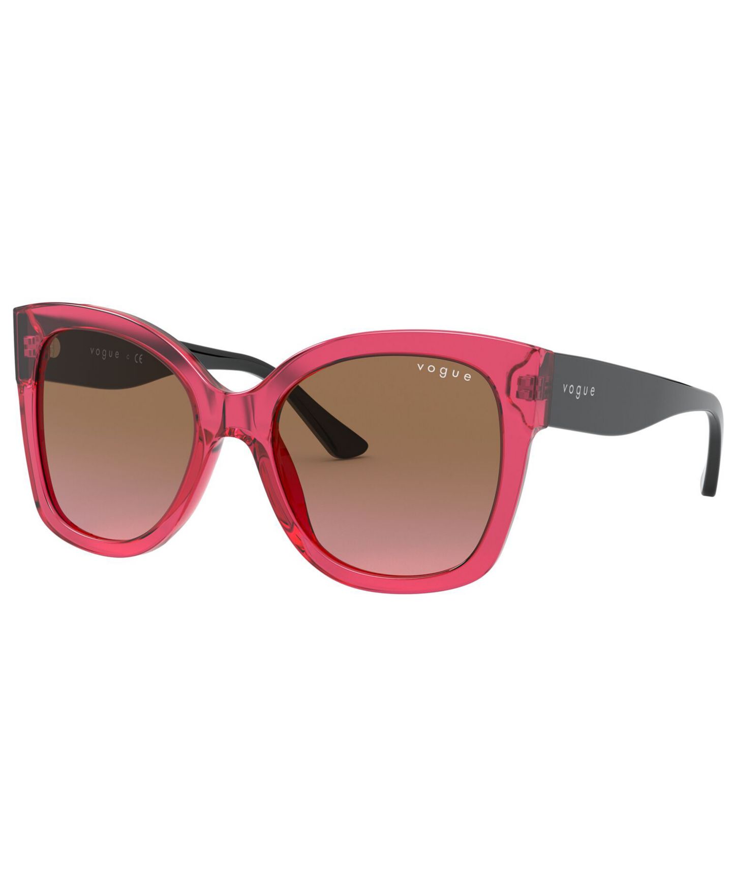 Женские солнцезащитные очки Vogue Eyewear Sunglasses, VO5338S, цвет: Прозрачный вишнёвый / Фиолетовый градиентный коричневый — фото 1