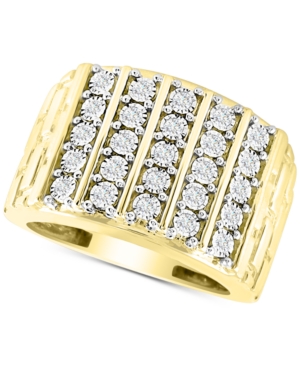 image of Men-s Diamond Vertical Cluster Ring (1/2 ct. t.w.) in 10k Gold
