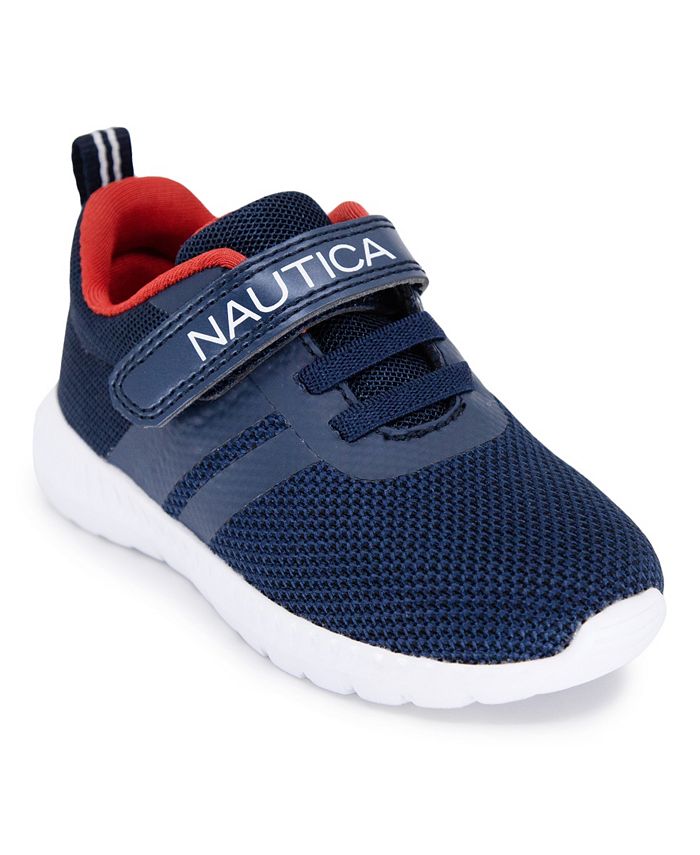 Nautica Kids Boys Navy & Red with White Rubber Sole Running Sneakers Shoes US 10 