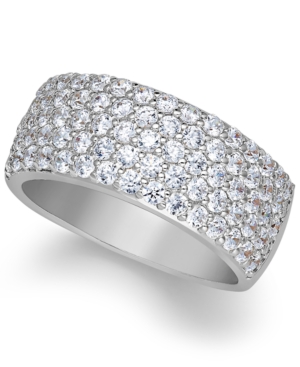 image of Arabella Sterling Silver Ring, Swarovski Zirconia Pave Band