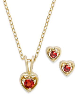 Earrings Garnet Children's Jewelry Macy's Children's 18k Gold