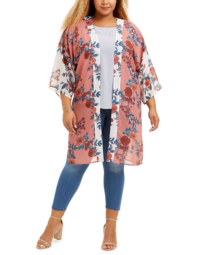 Macys plus size best sale kimono