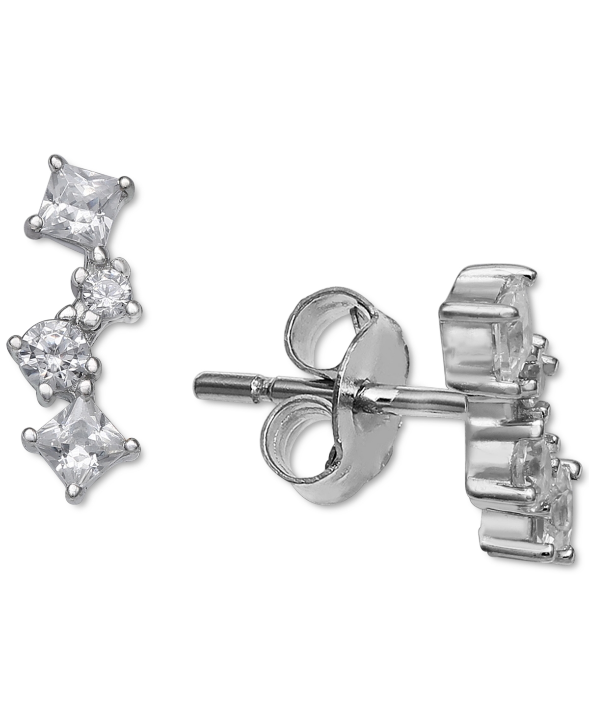 Cubic Zirconia Multi-Shape Earring in Sterling Silver, Created for Macy's - Sterling Silver