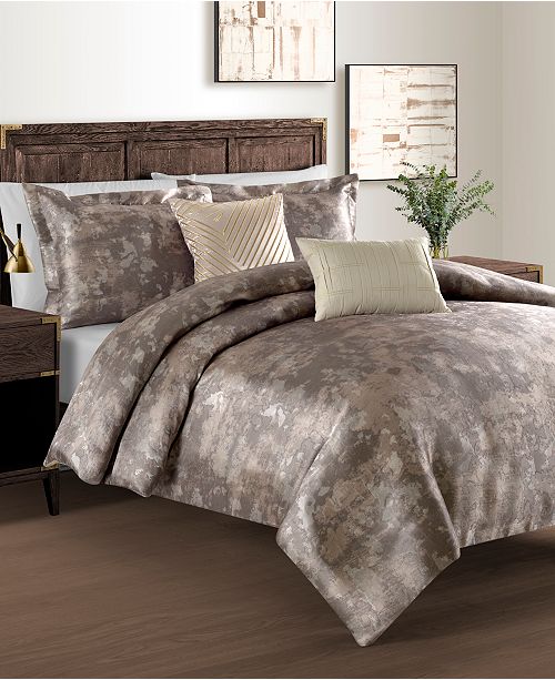 Sunham Metallic Jacquard 6 Pc Duvet Cover With Filler Set