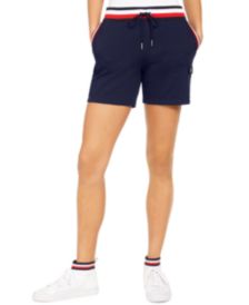 Contrast-Waist Drawstring Shorts