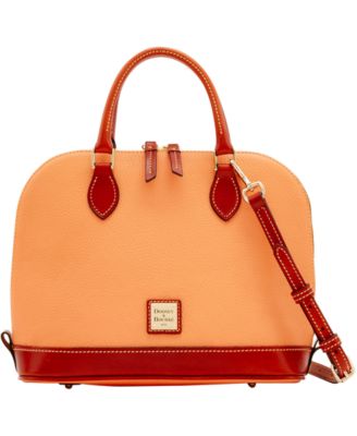 dooney & bourke pebble leather zip zip satchel