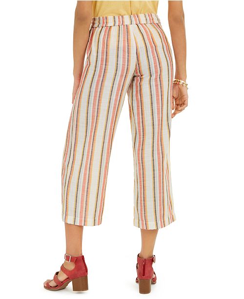 striped cropped pants