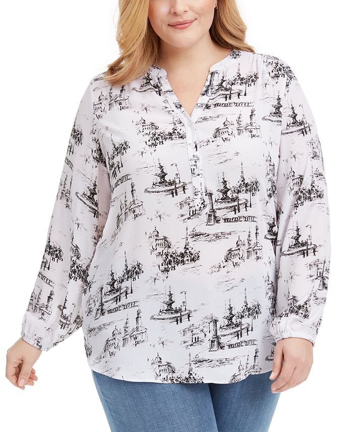 Charter Club Plus Size Toile Print Tunic Created for Macy s Macy s