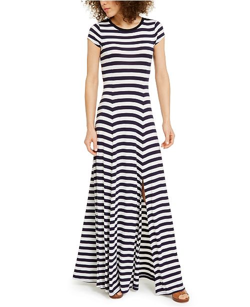 Michael Kors Striped Maxi Dress Reviews Women Macy S