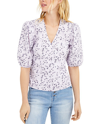 INC International Concepts INC Floral Puff-Sleeve Blouse, Created 