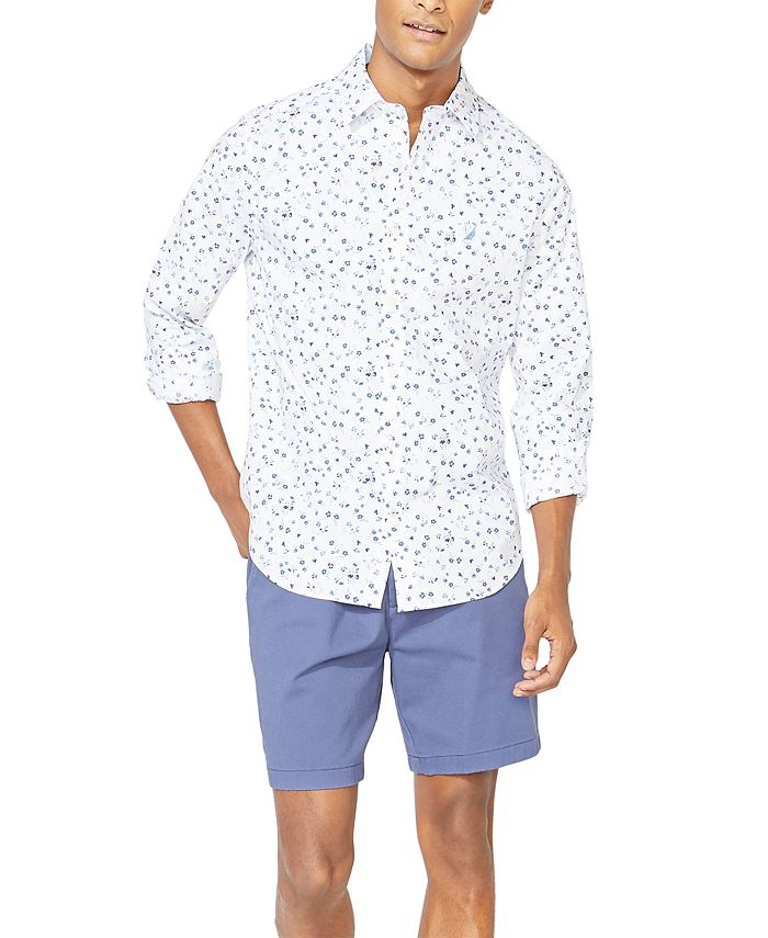 Nautica Men's Blue Sail Floral Graphic Shirt, Created for Macy's ...