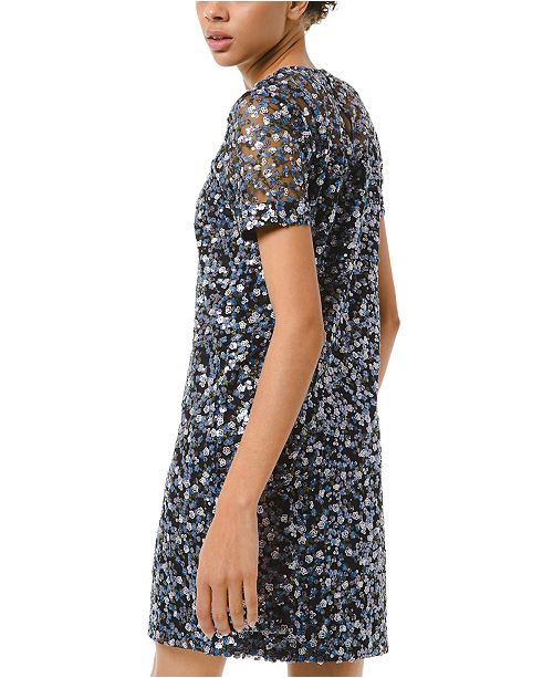 Michael Kors Millefleur Sequined Dress & Reviews - Dresses - Women - Macy&#39;s