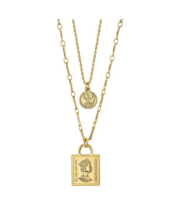 Unwritten Gold Flash Plated Coin Layered Pendant Necklace & Reviews - Necklaces - Jewelry ...