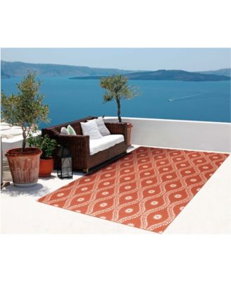 Backyard BAC085 Rust 7'9" x 10'10" Outdoor Area Rug