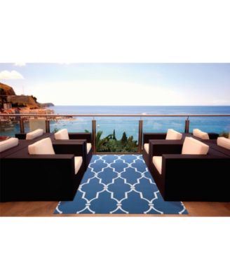 Backyard BAC087 Navy 7'9" x 10'10" Outdoor Area Rug