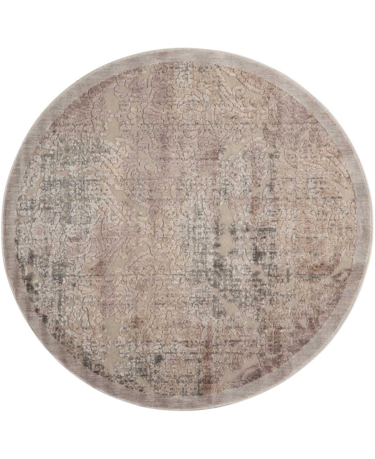 Long Street Looms Chimeras CHI09 Gray 7'9in Round Area Rug - Grey