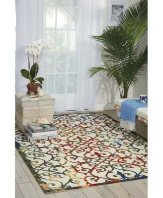 Backyard BAC093 Multi 4'4" x 6'3" Outdoor Area Rug