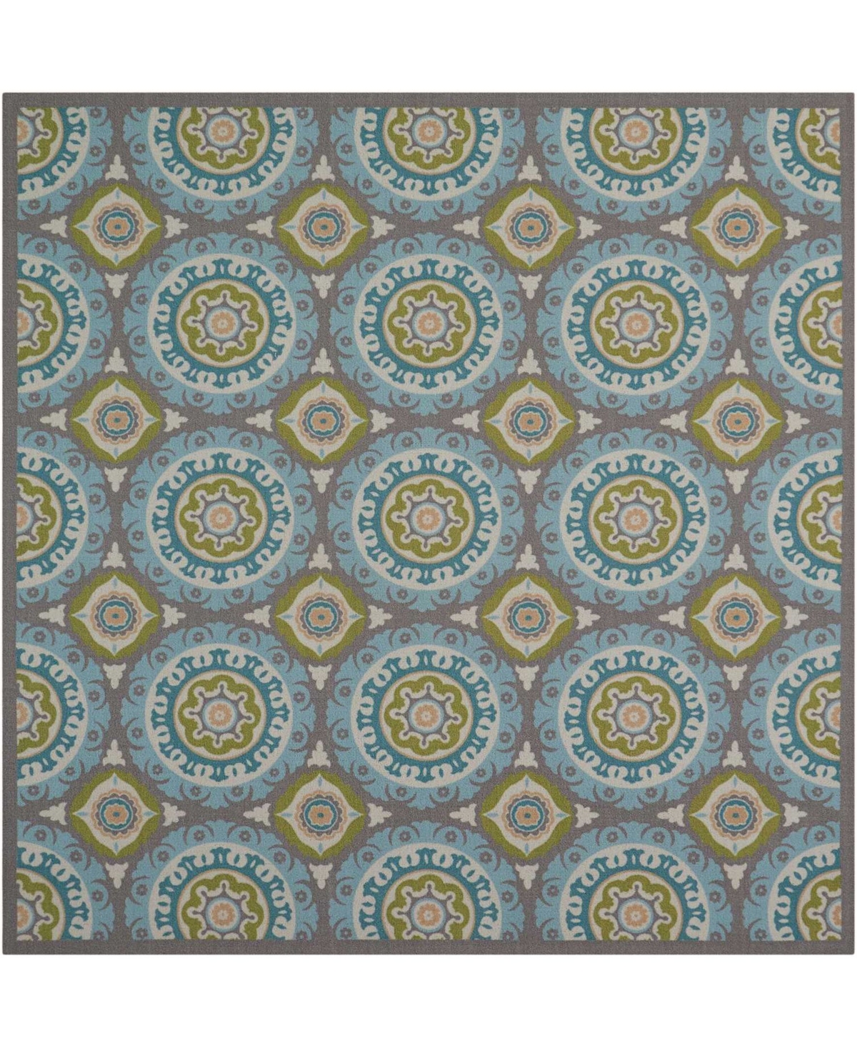 Long Street Looms Shady Brights SHA16 Jade 8'6in x 8'6in Square Outdoor Area Rug - Jade